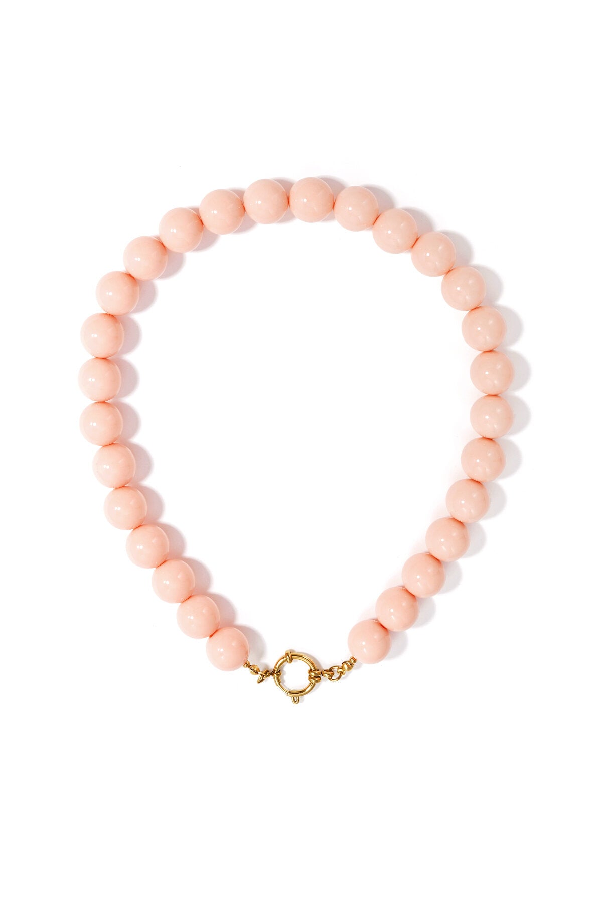 Collier à grosses perles et fermeture sur le devant-15mm