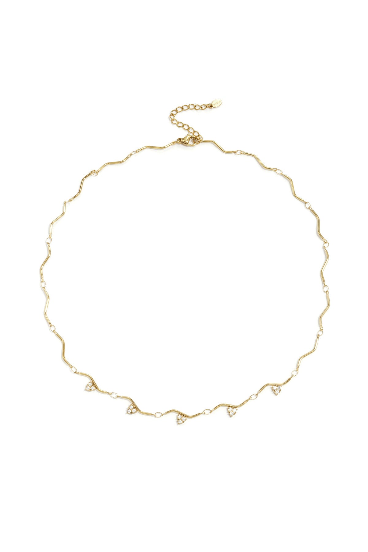 Collier orné de pierres à motif en zigzag