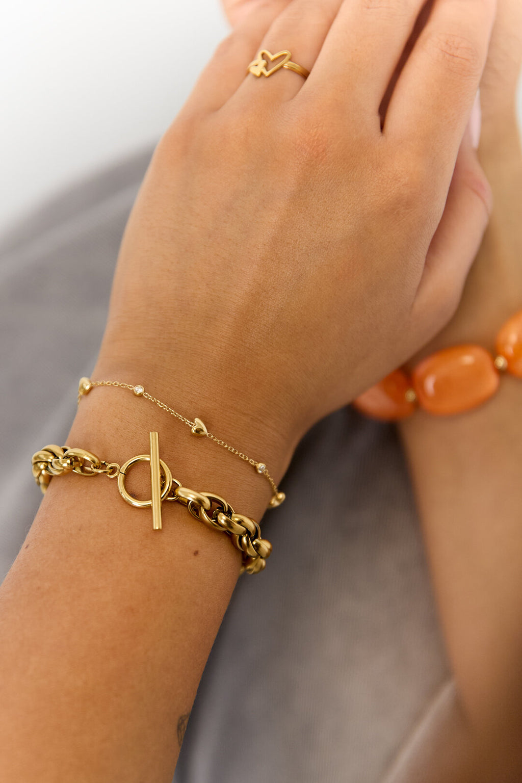 Bracelet avec des cœurs remplis